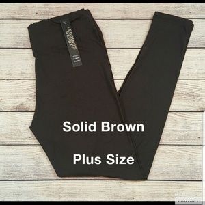 Buttery soft yogaband solid brown leggings